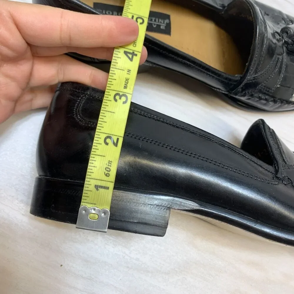 Giorgio Brutini Mens Size 9D Le‎ Glove Tassle Kiltie Black Woven Leather Loafers